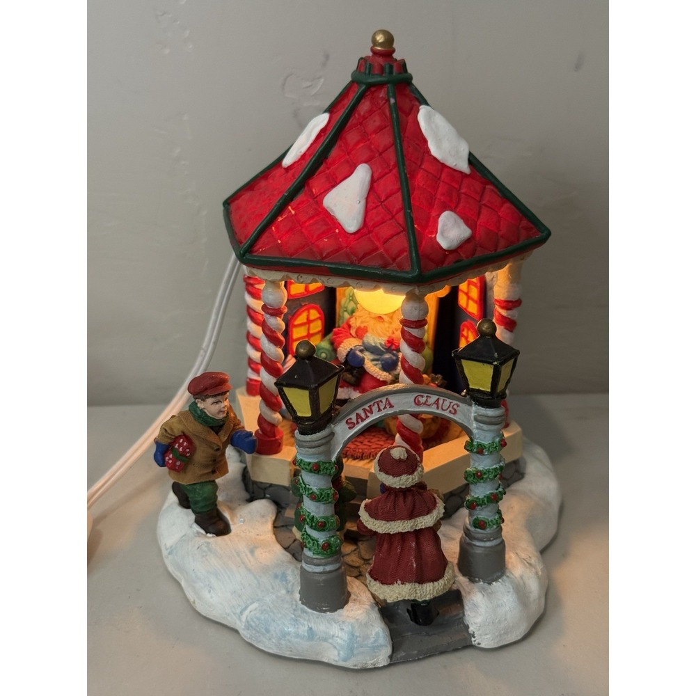 VTG Trim A Home Christmas Village Gazebo Santa Light Up Decoration Sears 788225
